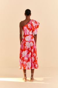 Red Dewdrop Floral Midi Dress sold by FARM Rio