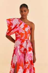 Red Dewdrop Floral Midi Dress sold by FARM Rio