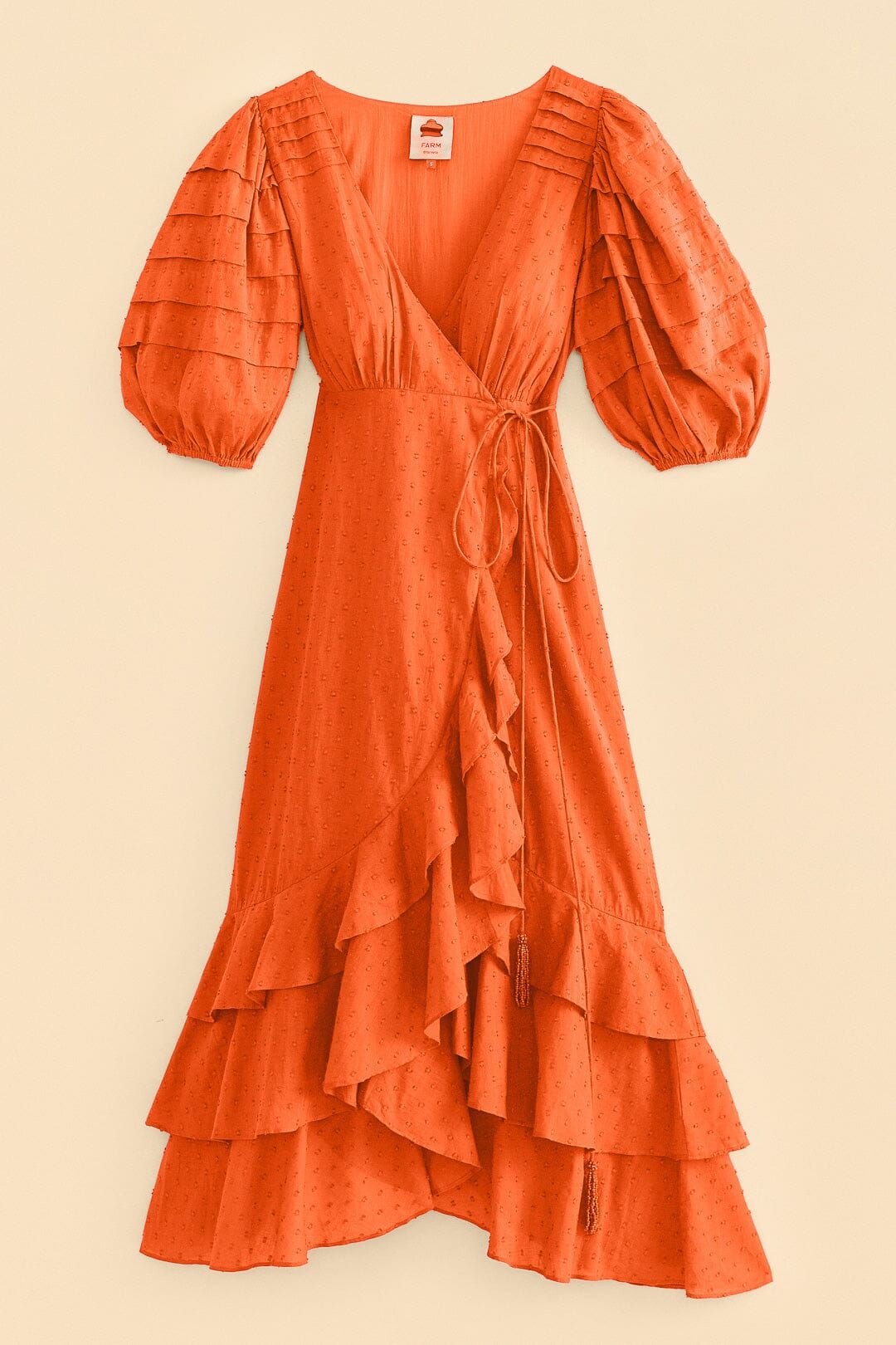 Orange Ruffles Midi Dress sold by FARM Rio product image thumbnail 3