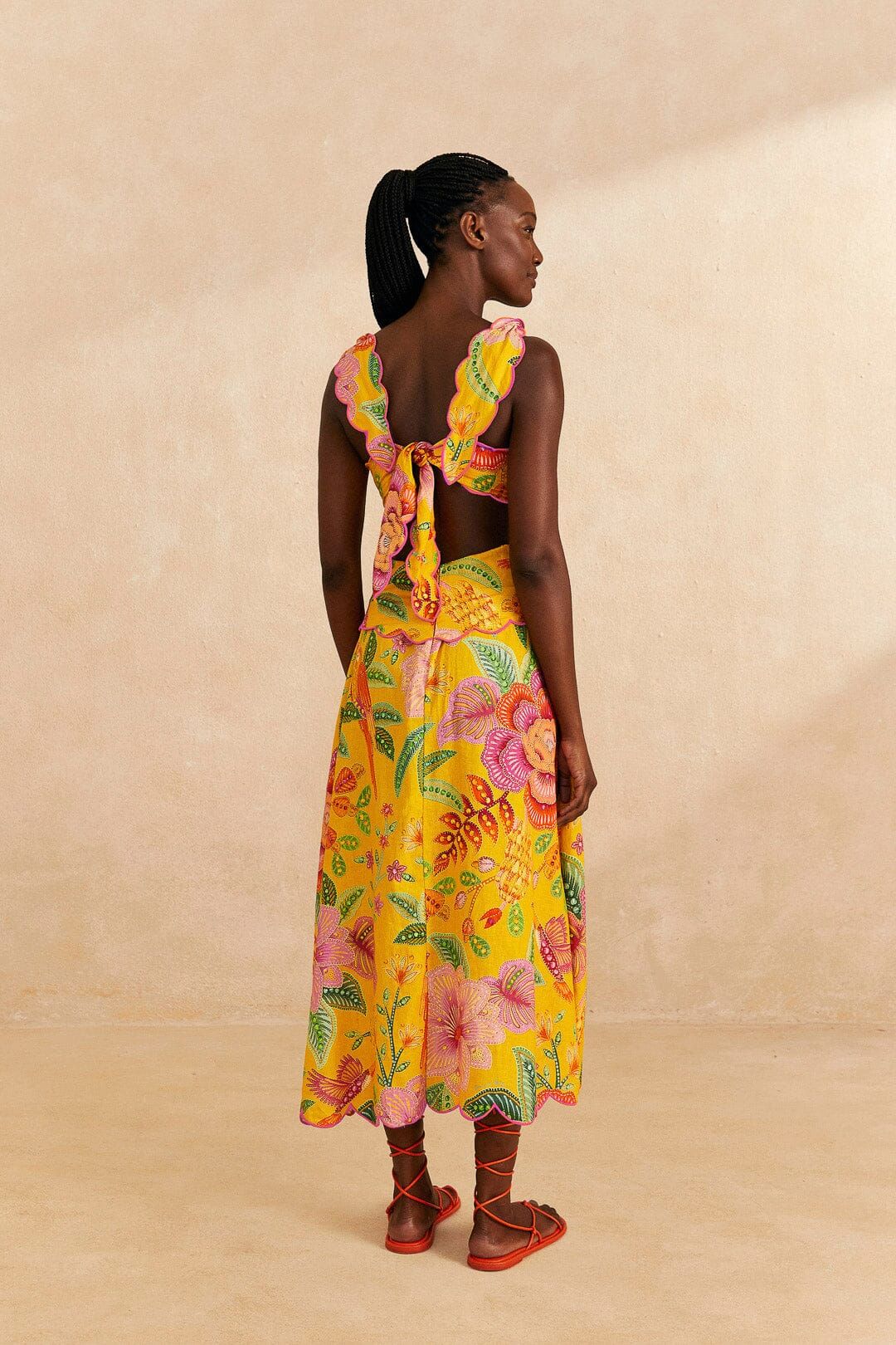 Yellow Macaw Bloom Midi Dress sold by FARM Rio product image thumbnail 4