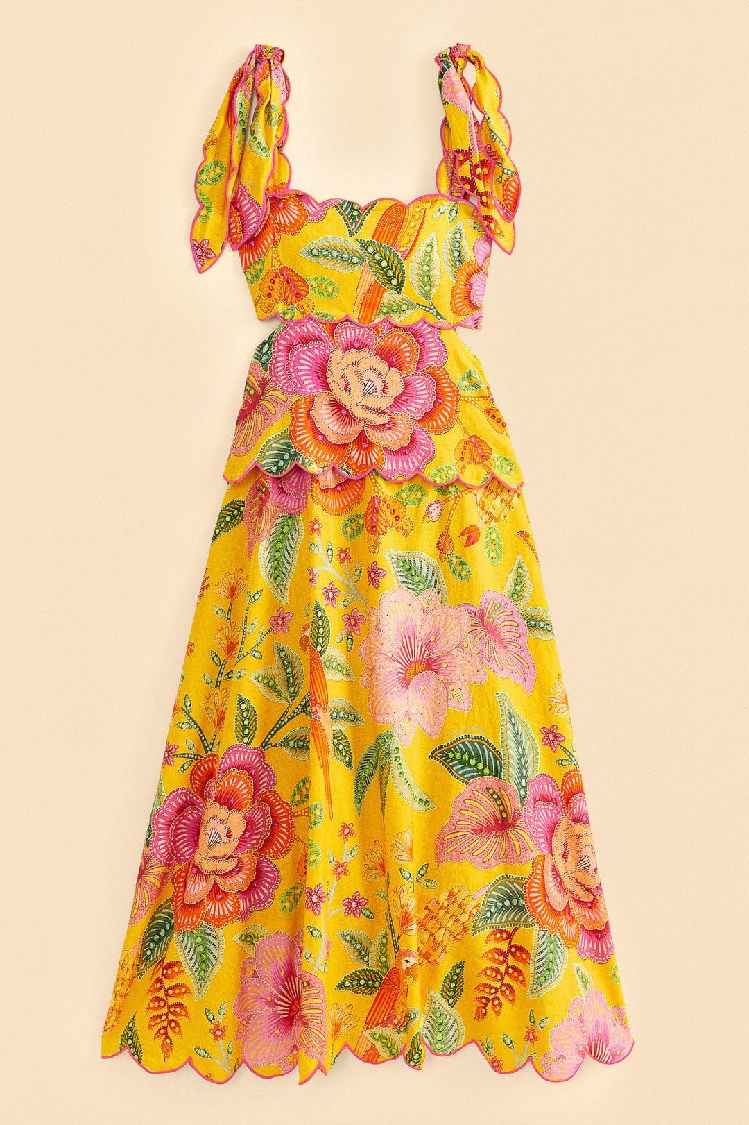 Yellow Macaw Bloom Midi Dress sold by FARM Rio product image thumbnail 5