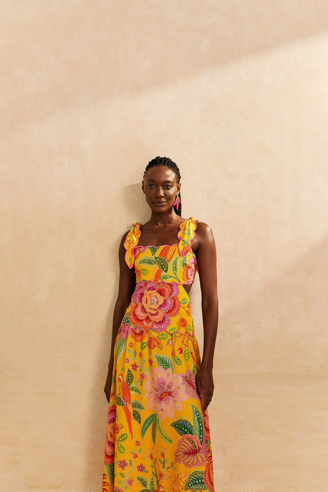 Yellow Macaw Bloom Midi Dress sold by FARM Rio product image thumbnail 2