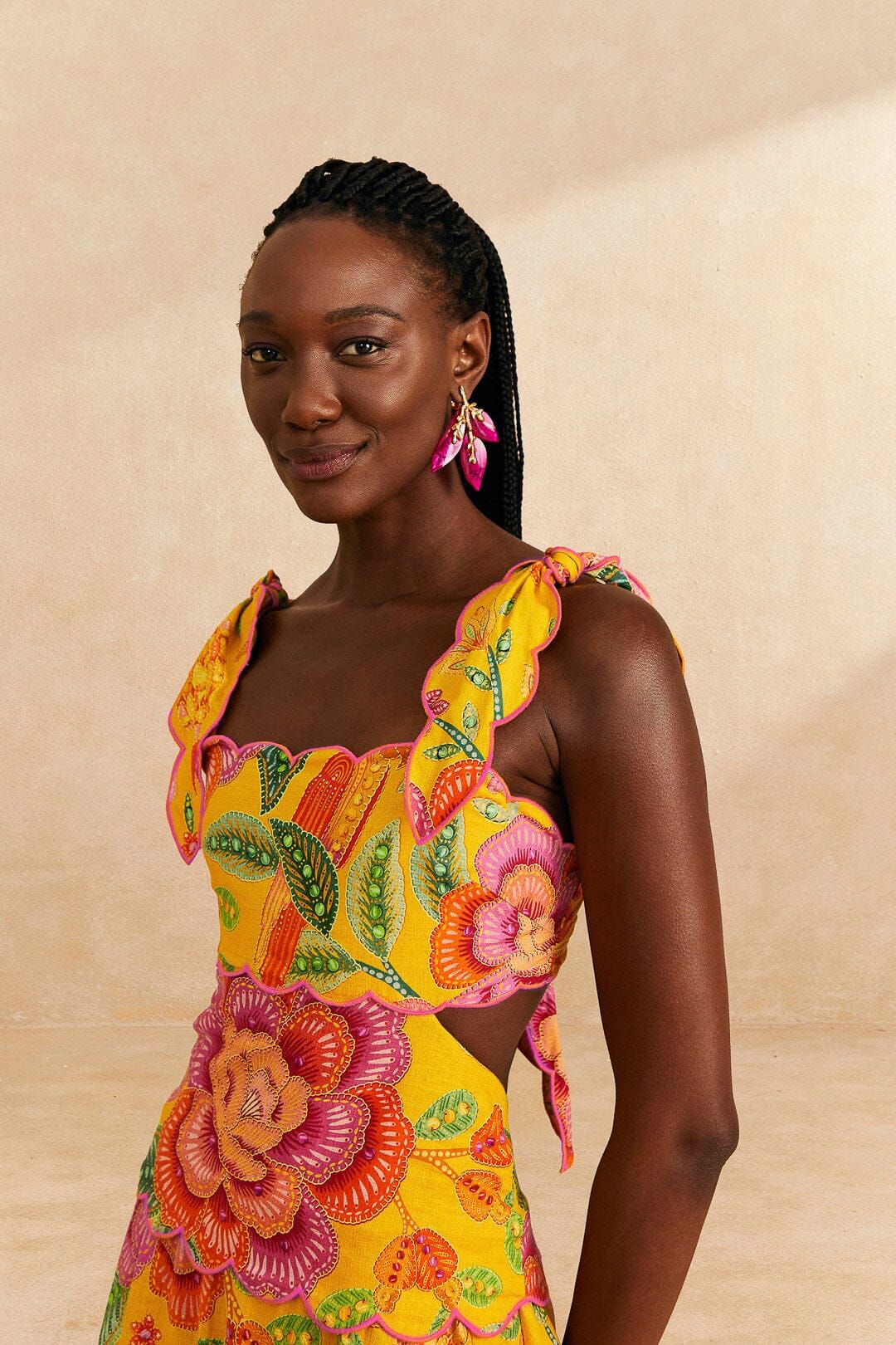 Yellow Macaw Bloom Midi Dress sold by FARM Rio product image thumbnail 3