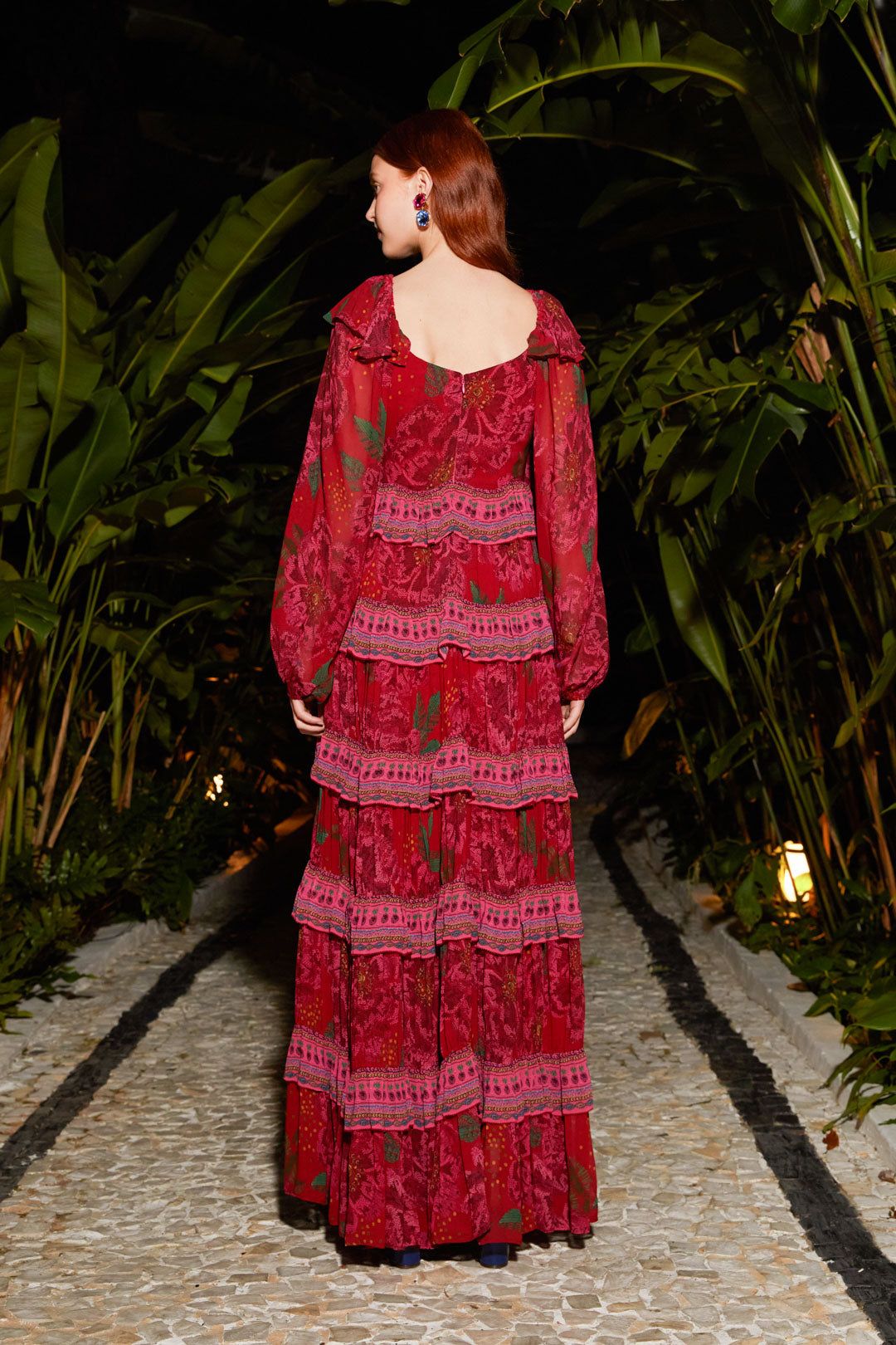 Red Shiny Flowers Maxi Dress sold by FARM Rio product image thumbnail 2