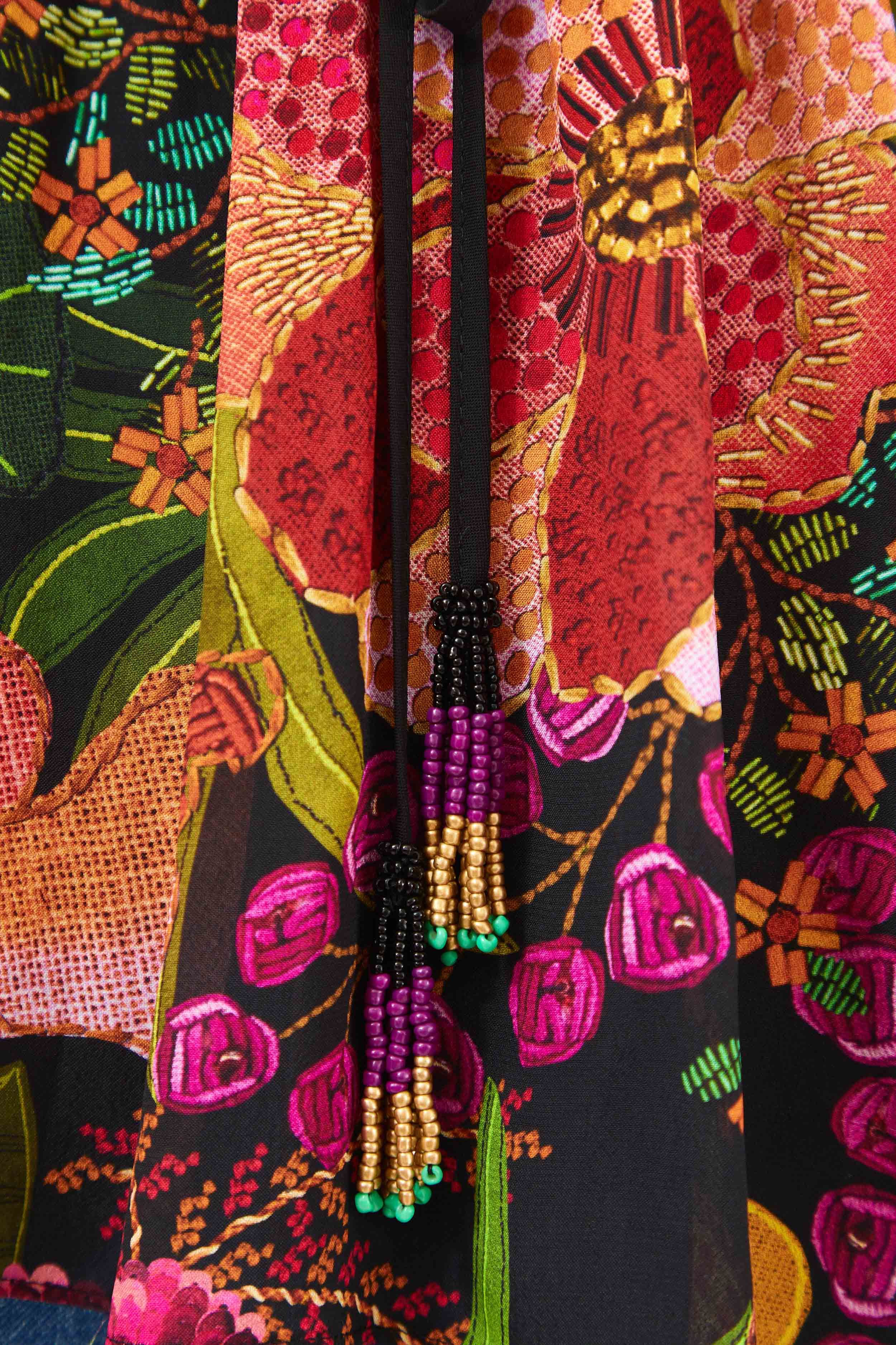 BLACK FRUIT FLORAL BLOUSE sold by FARM Rio product image thumbnail 5