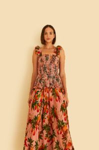 Pink Mango Trees Midi Dress sold by FARM Rio