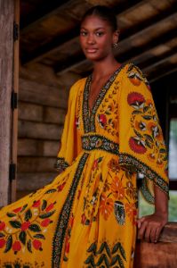 Yellow Tropical Tapestry Kaftan Dress sold by FARM Rio