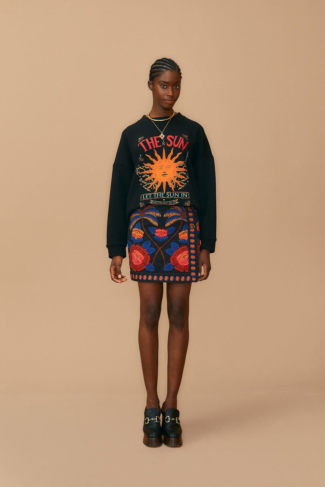 Black Living Bloom Mini Skirt sold by FARM Rio product image thumbnail 2