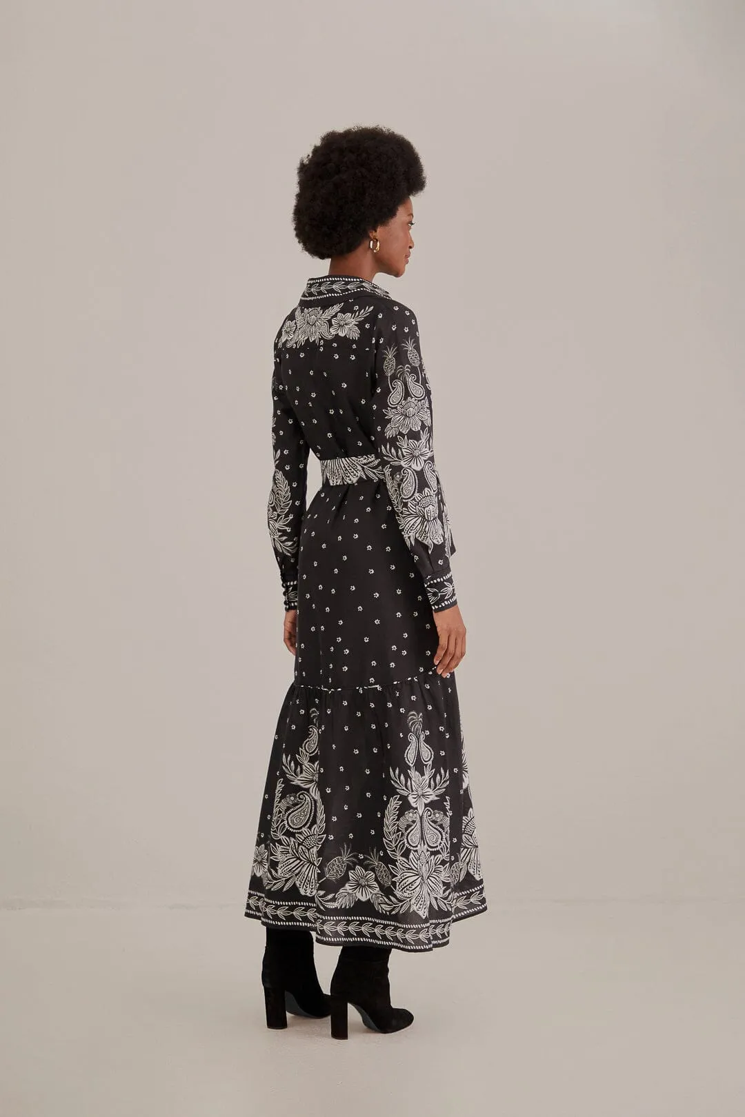 Black Paisley Bloom Maxi Dress sold by FARM Rio product image thumbnail 4