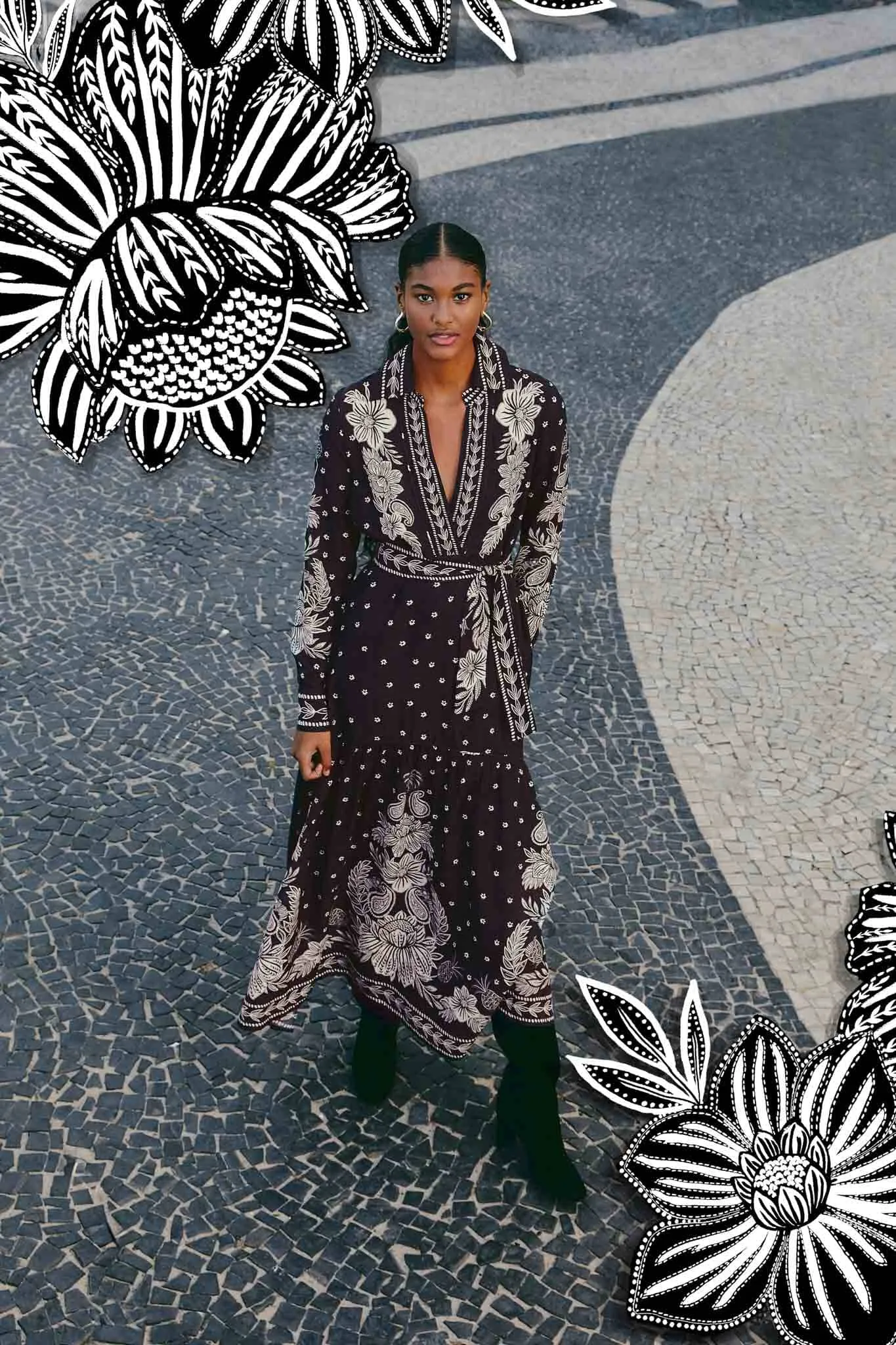 Black Paisley Bloom Maxi Dress sold by FARM Rio product image thumbnail 2