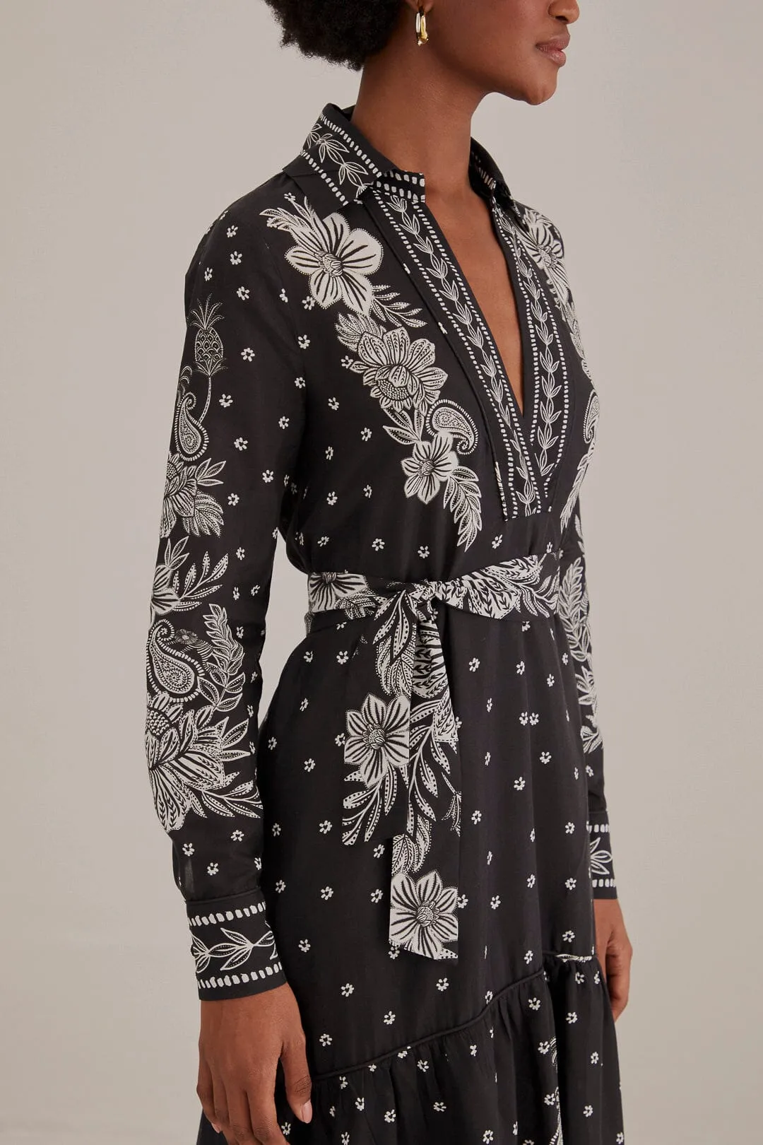 Black Paisley Bloom Maxi Dress sold by FARM Rio product image thumbnail 3