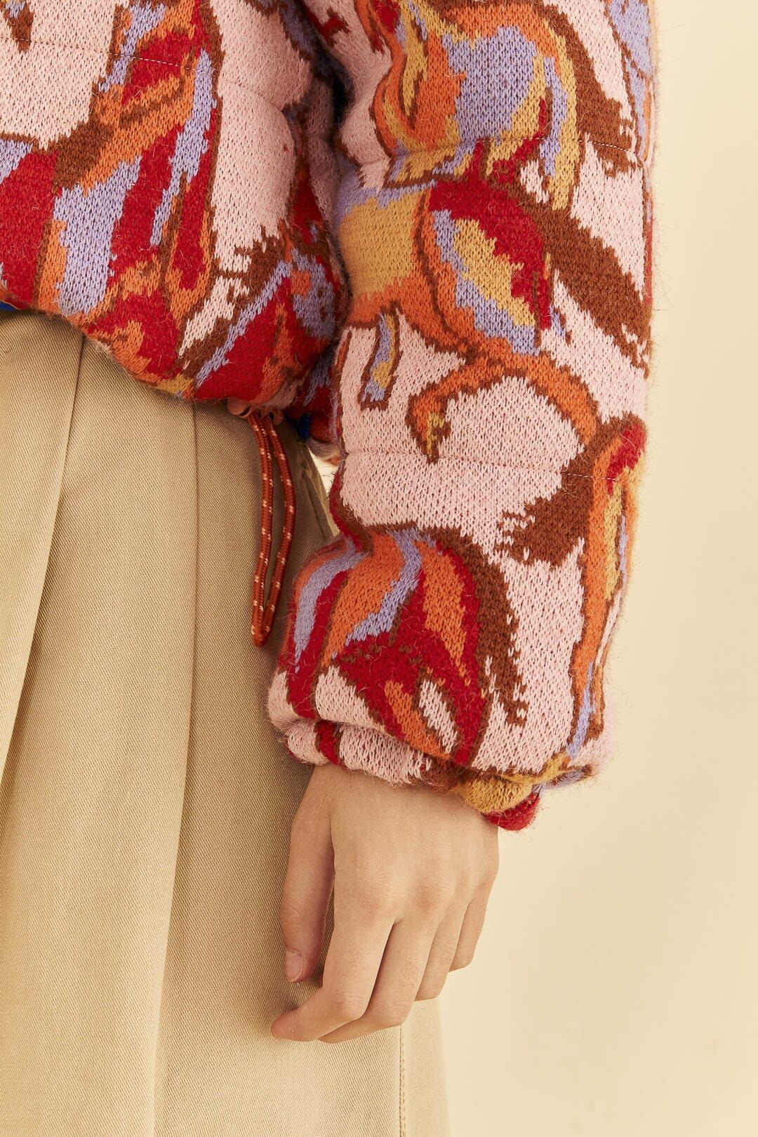 Rose Wild Horses Tricot Reversible Puffer Jacket sold by FARM Rio product image thumbnail 4