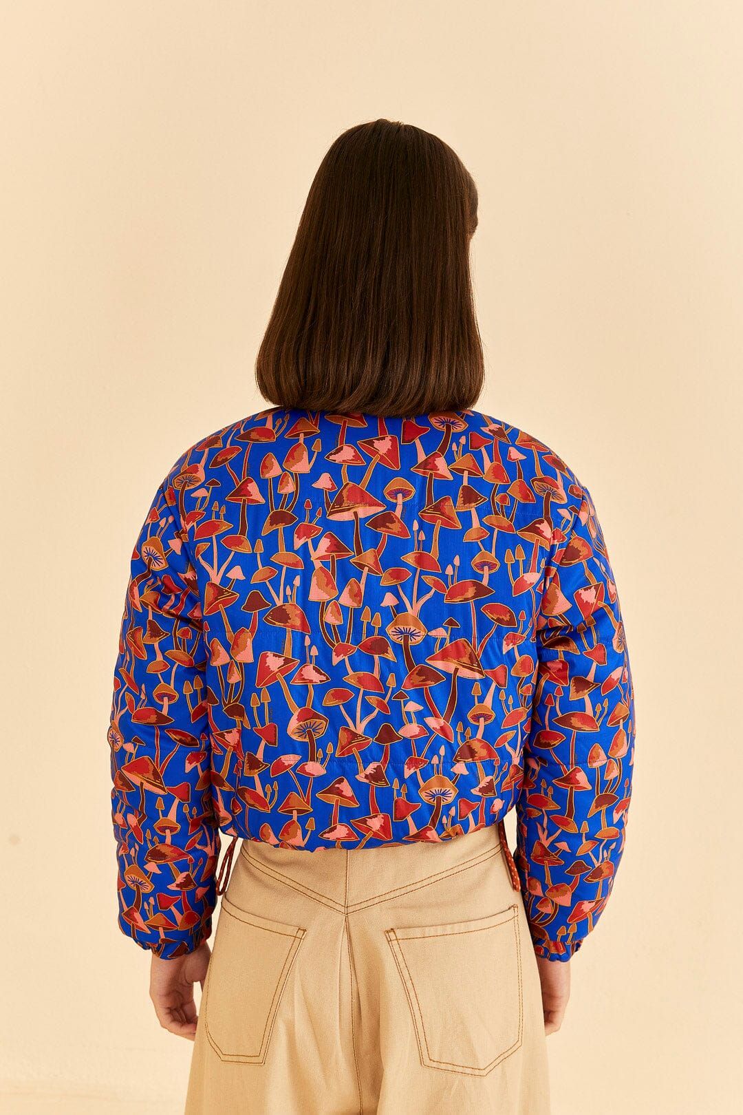 Rose Wild Horses Tricot Reversible Puffer Jacket sold by FARM Rio product image thumbnail 2