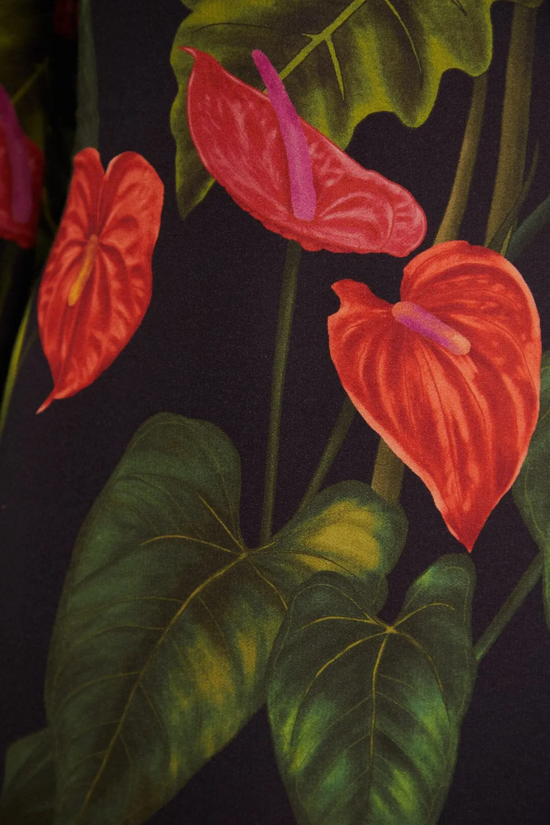 Black Anthurium Slit Midi Dress sold by FARM Rio product image thumbnail 5