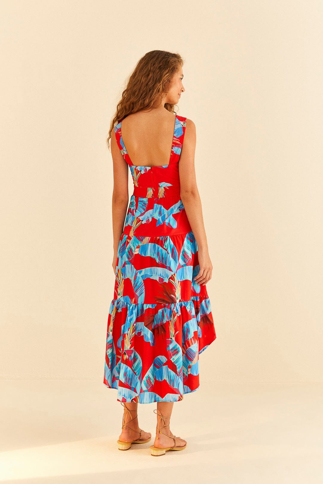 Red Sweet Jungle Midi Dress sold by FARM Rio product image thumbnail 4