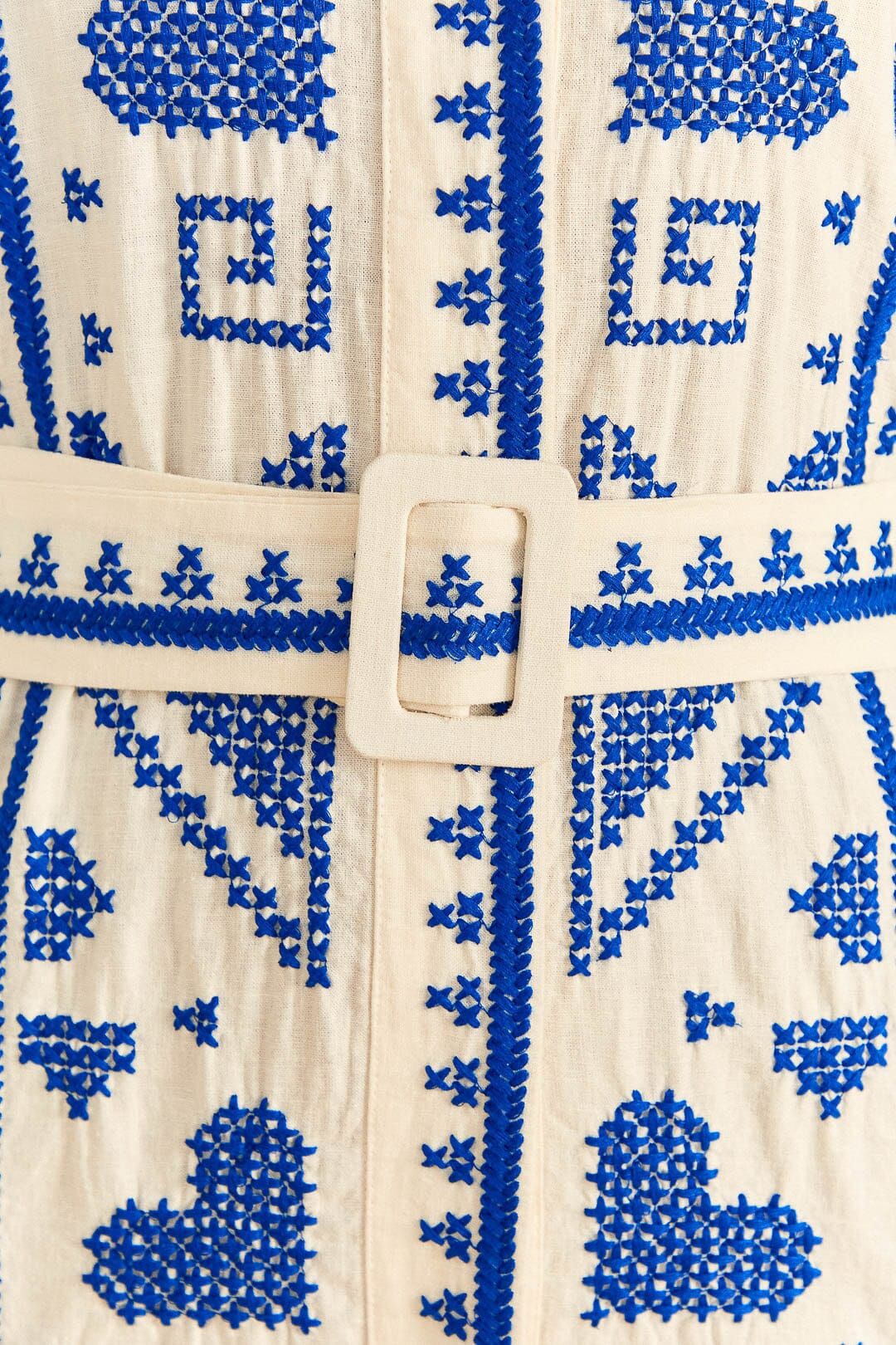 Blue And White Cross Stitch Mini Dress sold by FARM Rio product image thumbnail 5