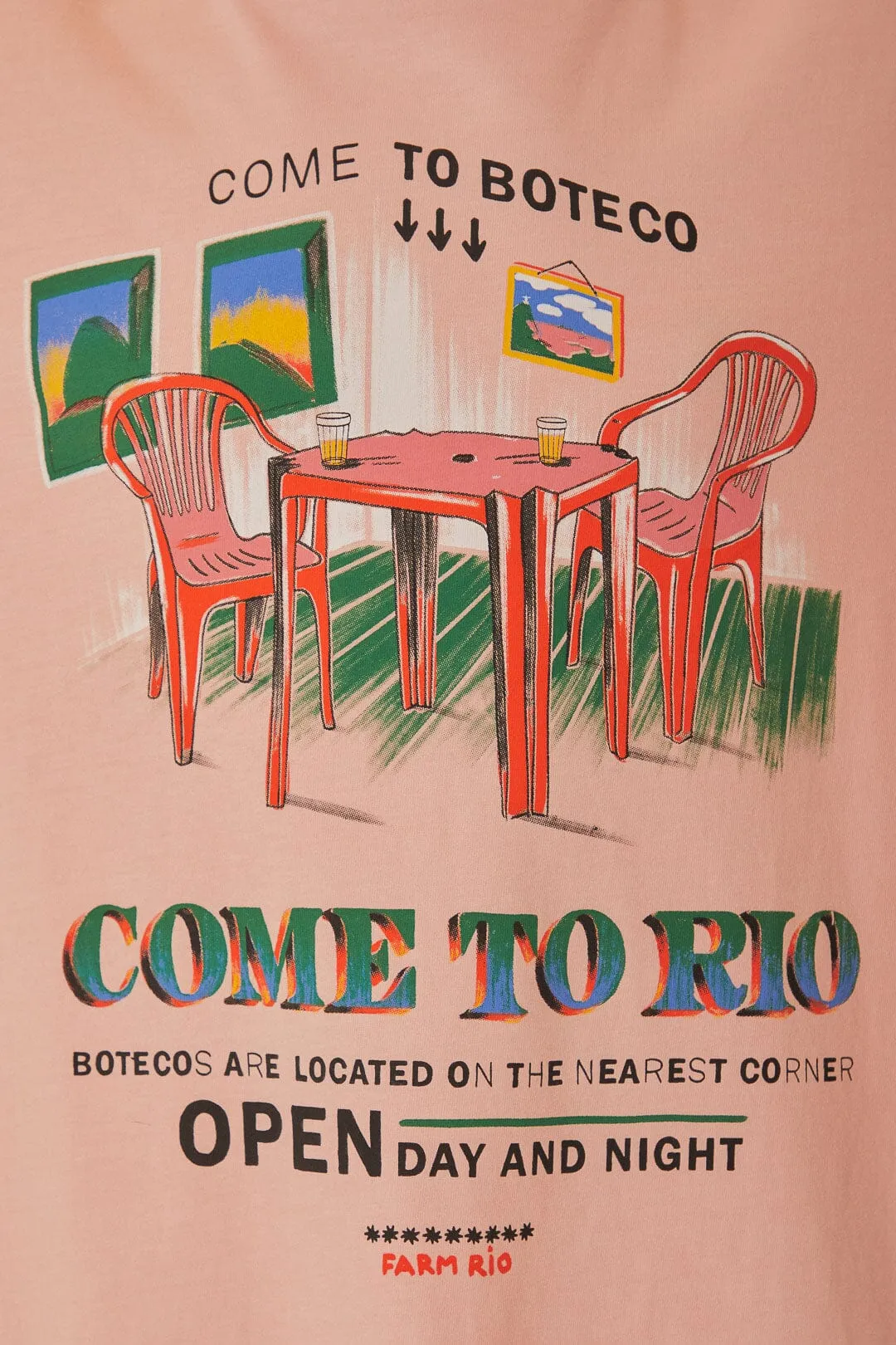 Pink Come To Rio Organic Cotton Relaxed T-Shirt sold by FARM Rio product image thumbnail 4