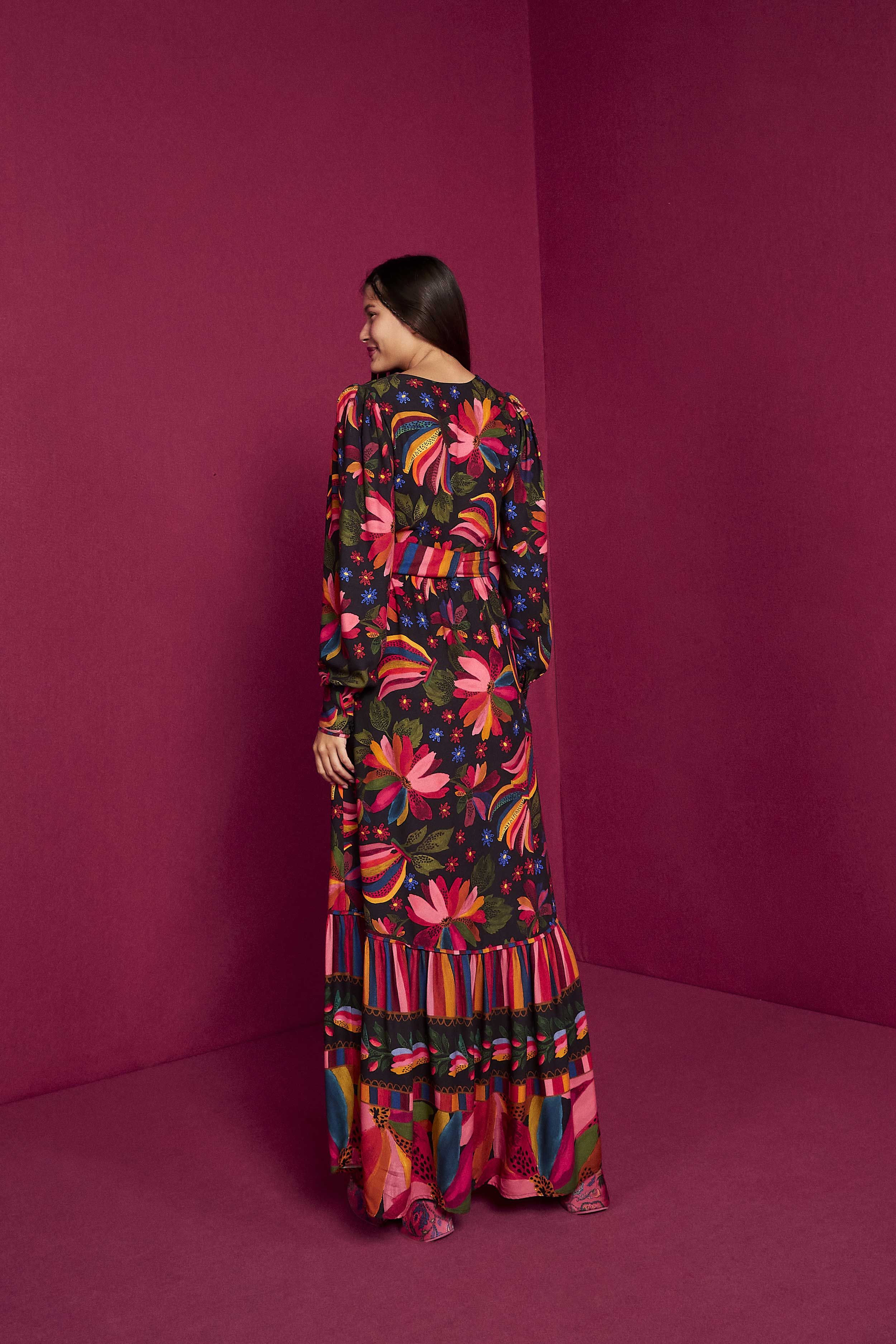 Black Banana Sky Lenzing™ Ecovero™ Viscose Maxi Dress sold by FARM Rio product image thumbnail 2