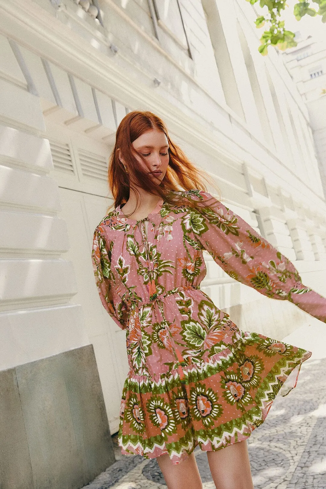 Soft Pink Aura Floral Mini Dress sold by FARM Rio product image thumbnail 2