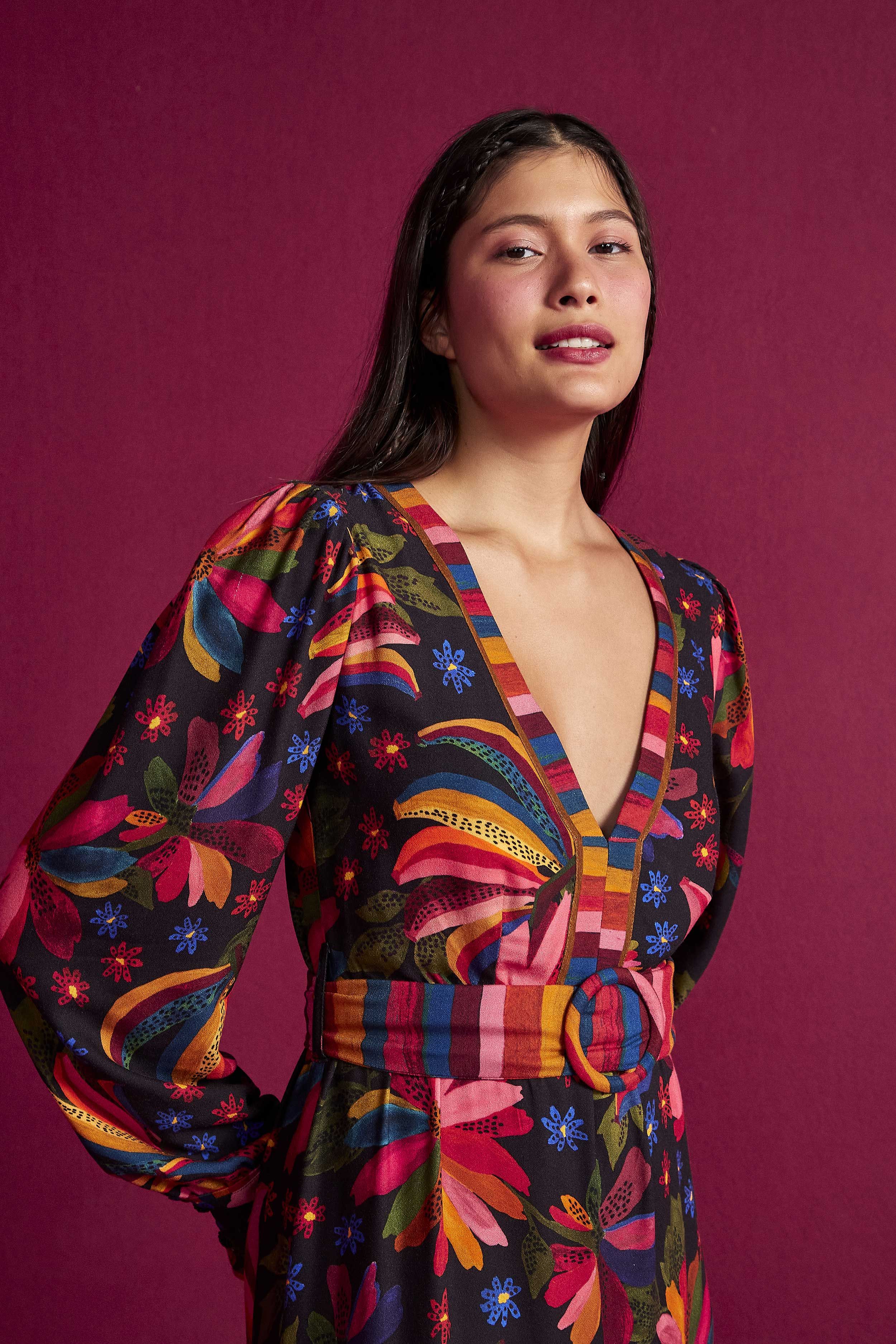 Black Banana Sky Lenzing™ Ecovero™ Viscose Maxi Dress sold by FARM Rio product image thumbnail 3