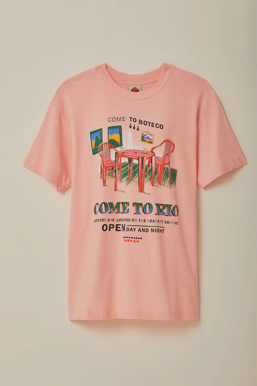 Pink Come To Rio Organic Cotton Relaxed T-Shirt sold by FARM Rio product image thumbnail 5