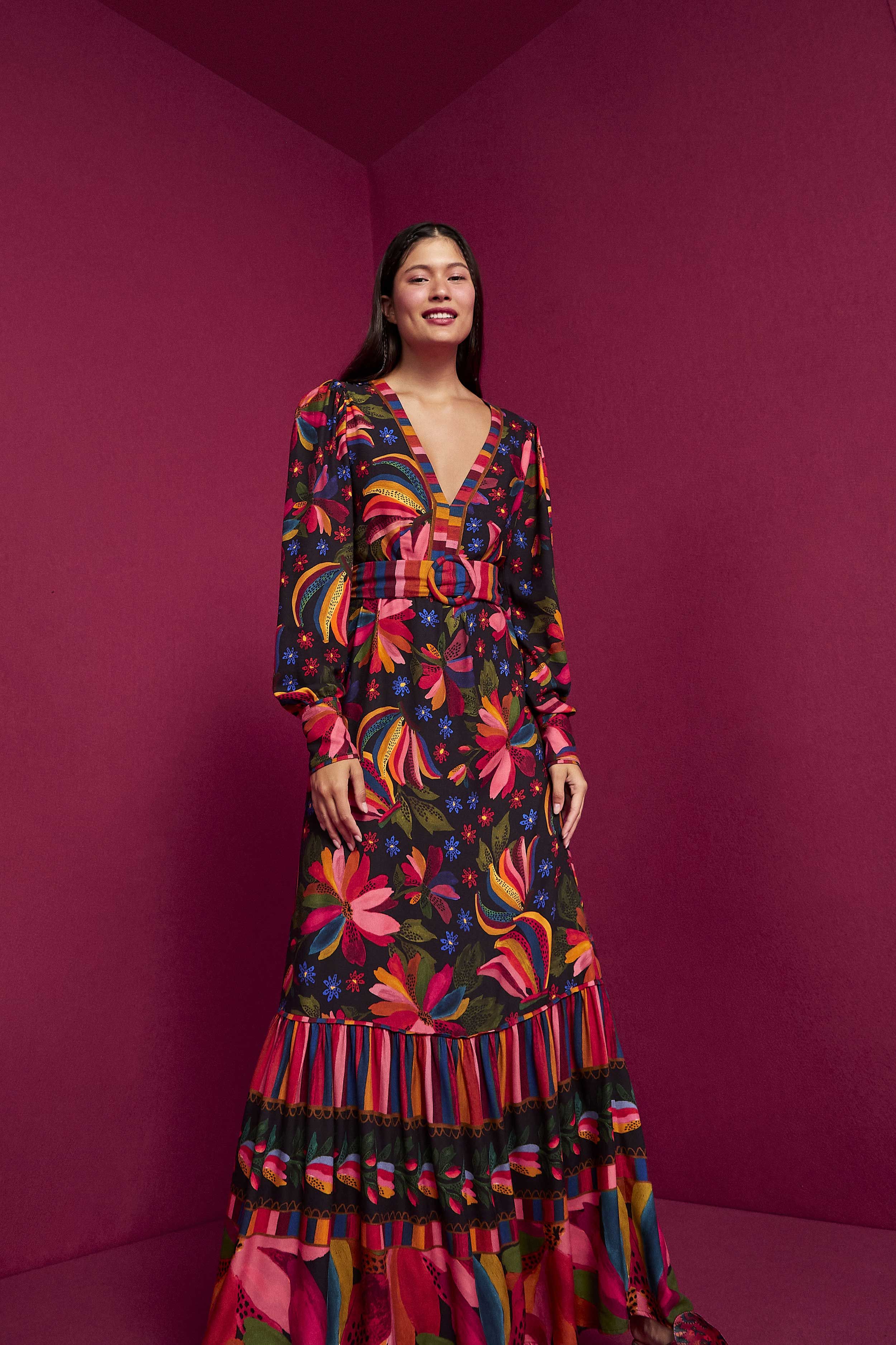 Black Banana Sky Lenzing™ Ecovero™ Viscose Maxi Dress sold by FARM Rio