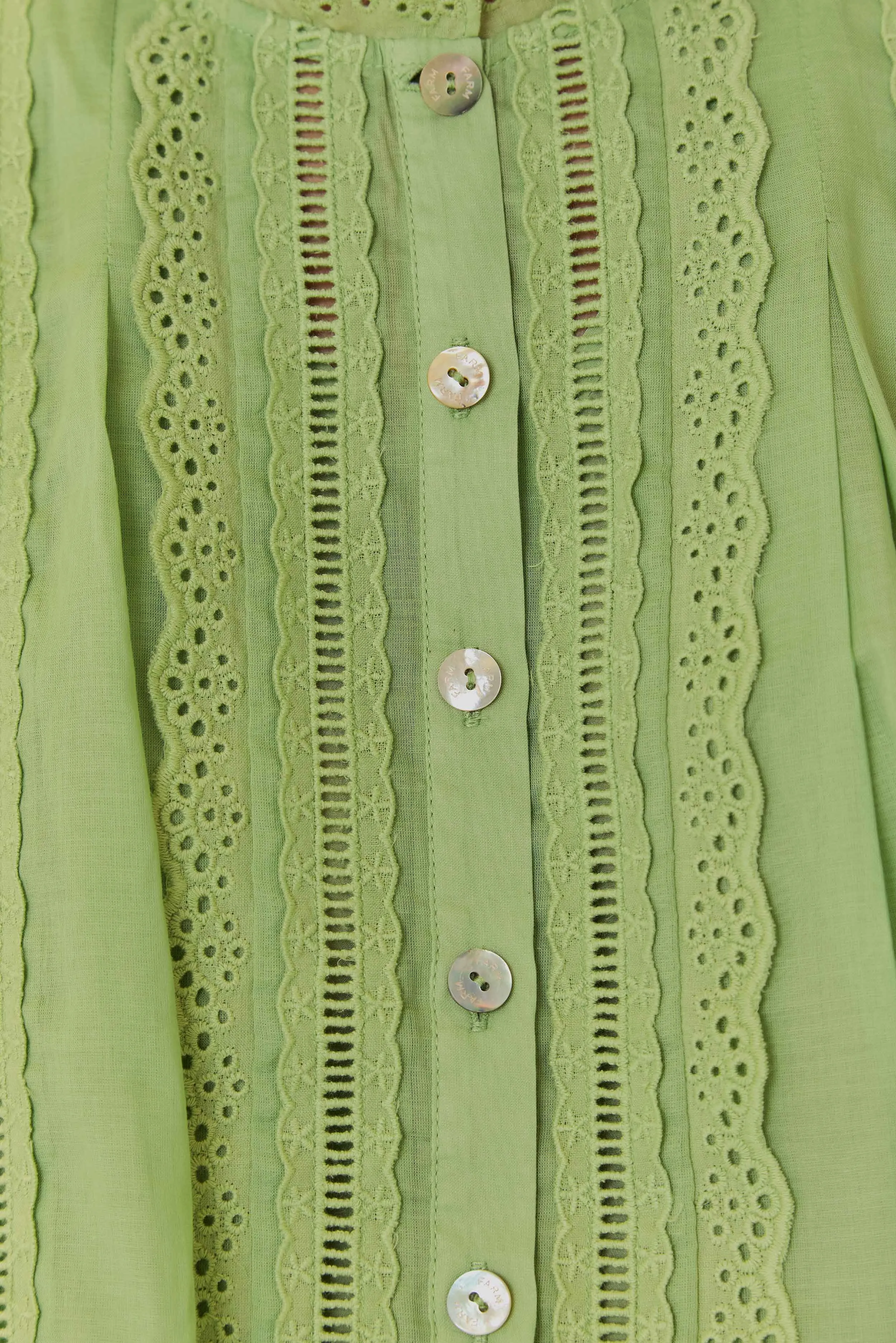 Light Green Sleeveless Organic Cotton Blouse sold by FARM Rio product image thumbnail 5
