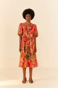Orange Blooming Garden Midi Dress sold by FARM Rio