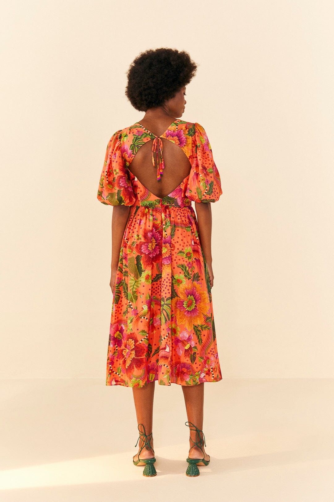Orange Blooming Garden Midi Dress sold by FARM Rio product image thumbnail 4