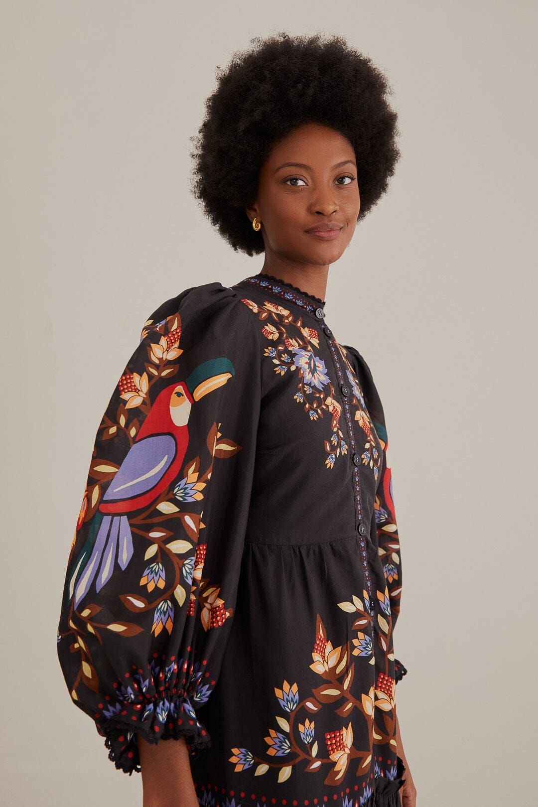 Black Winter Garden Long Sleeve Maxi Dress sold by FARM Rio product image thumbnail 3