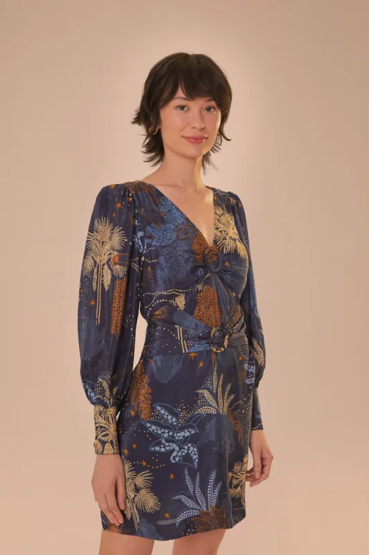 Navy Blue Night Jungle Mini Dress sold by FARM Rio