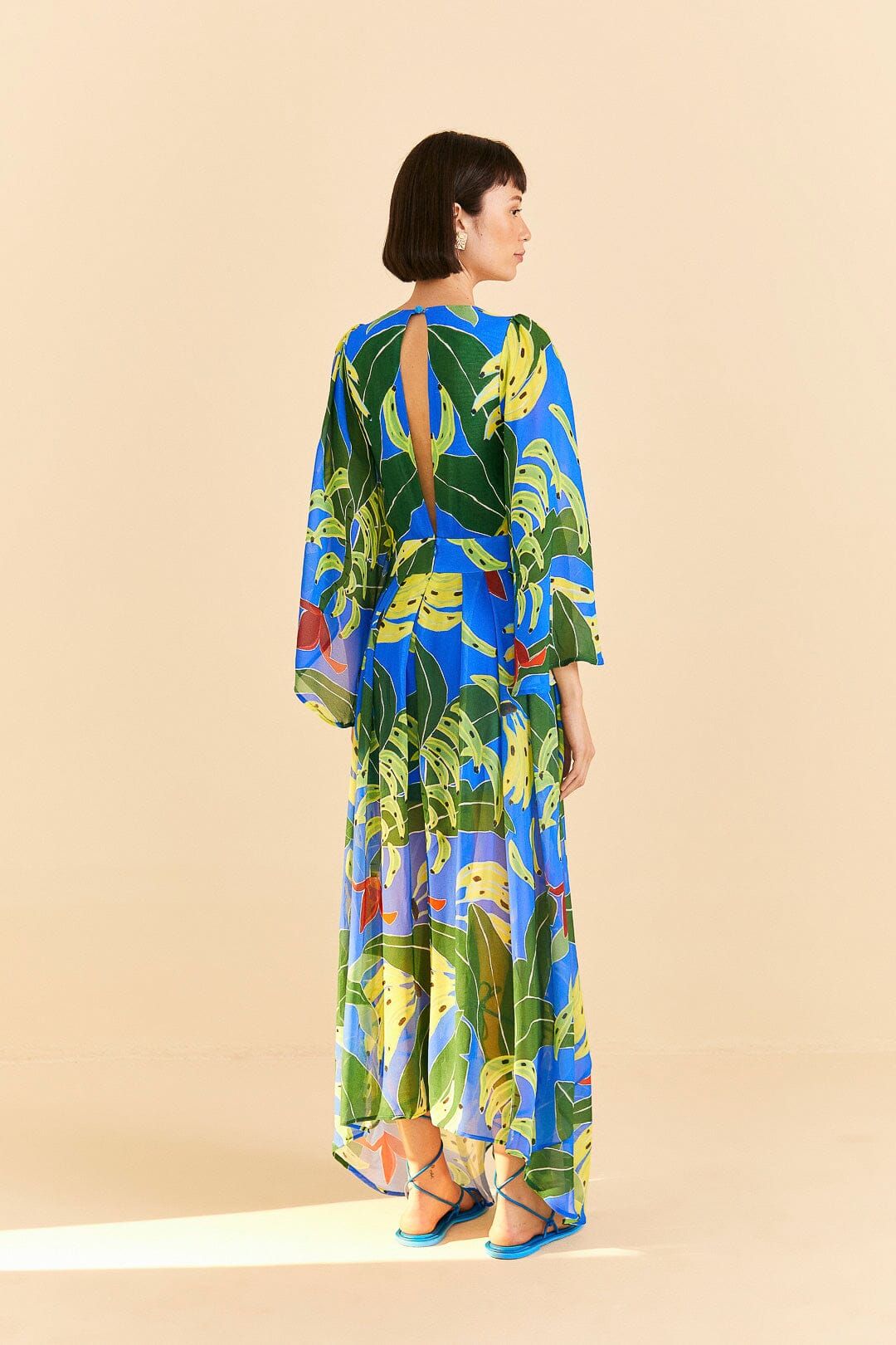 Blue Banana Leaves Maxi Dress sold by FARM Rio product image thumbnail 4