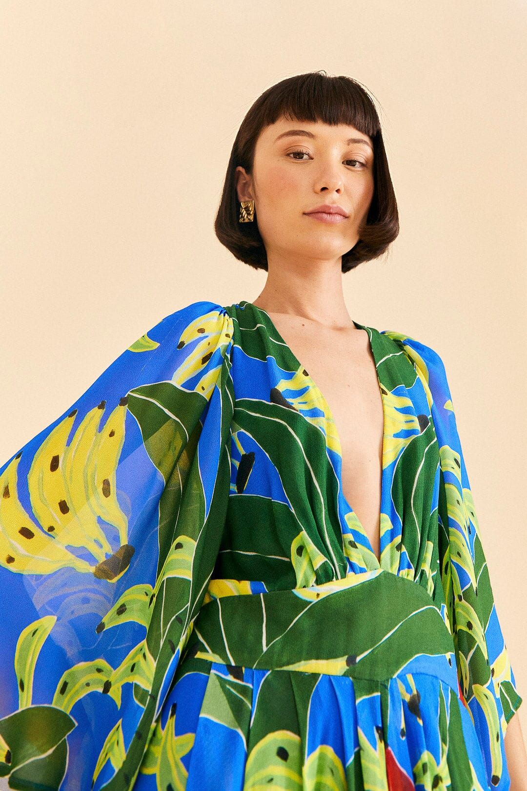 Blue Banana Leaves Maxi Dress sold by FARM Rio product image thumbnail 3