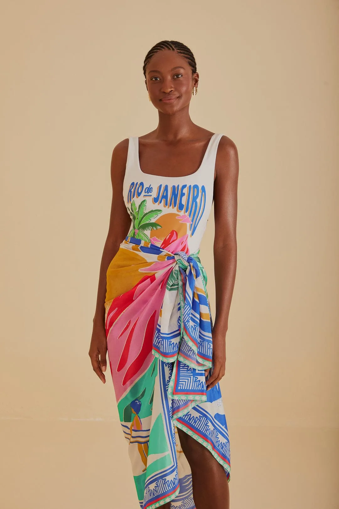 Carioca Posters Sarong sold by FARM Rio product image thumbnail 3