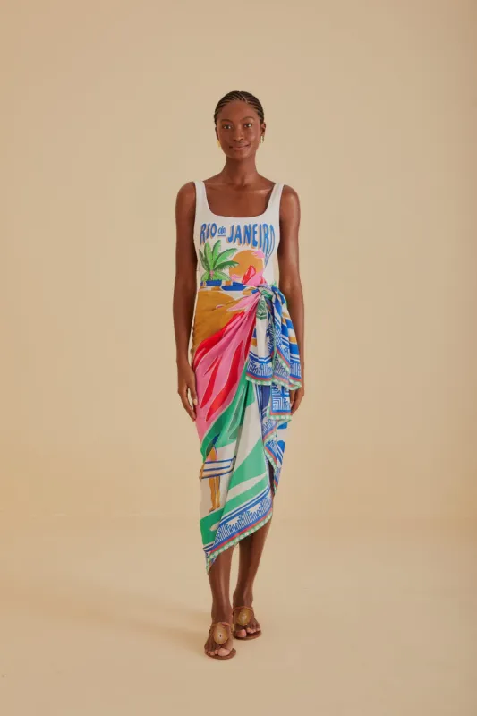 Carioca Posters Sarong sold by FARM Rio