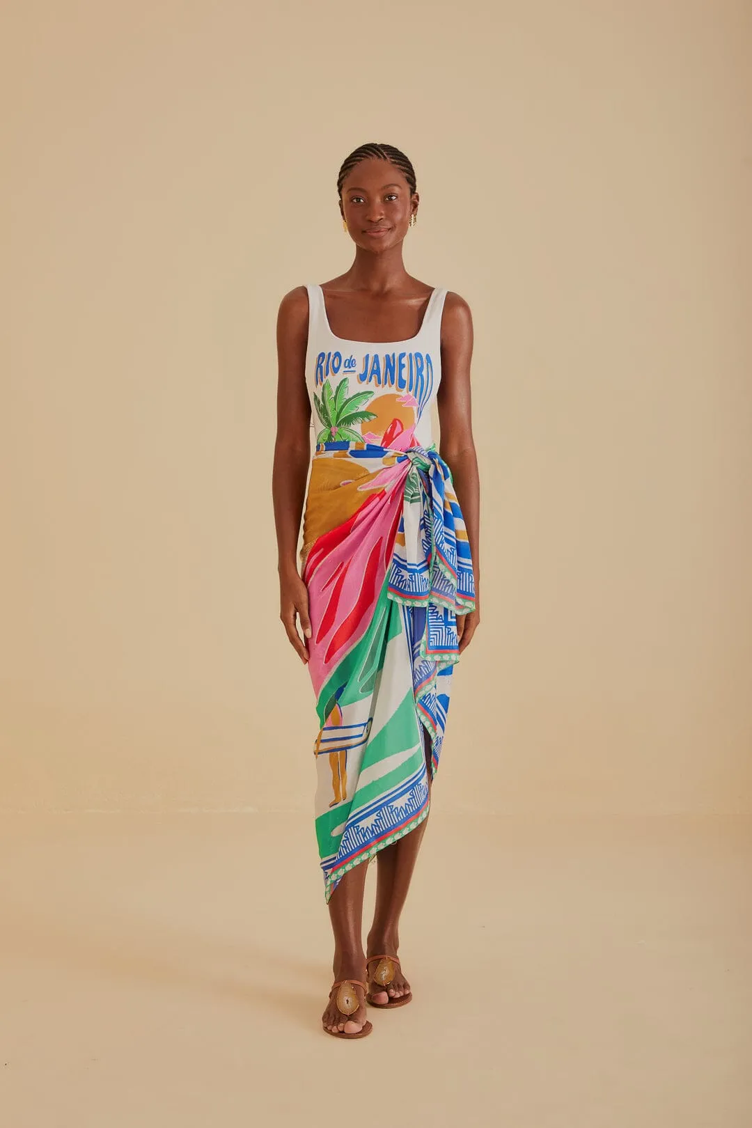 Carioca Posters Sarong sold by FARM Rio