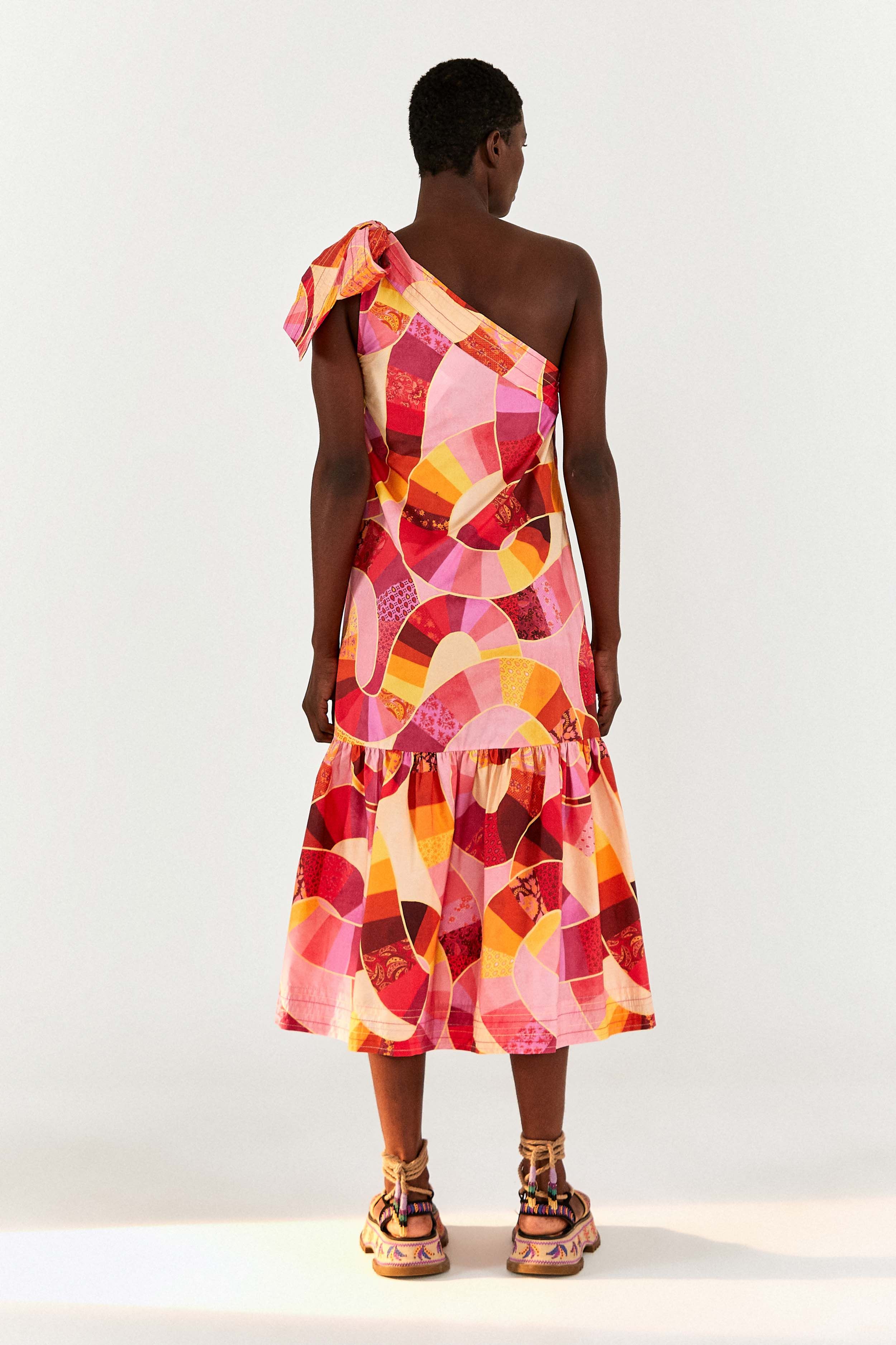 Patch Twirl One Shoulder Maxi Dress sold by FARM Rio product image thumbnail 2