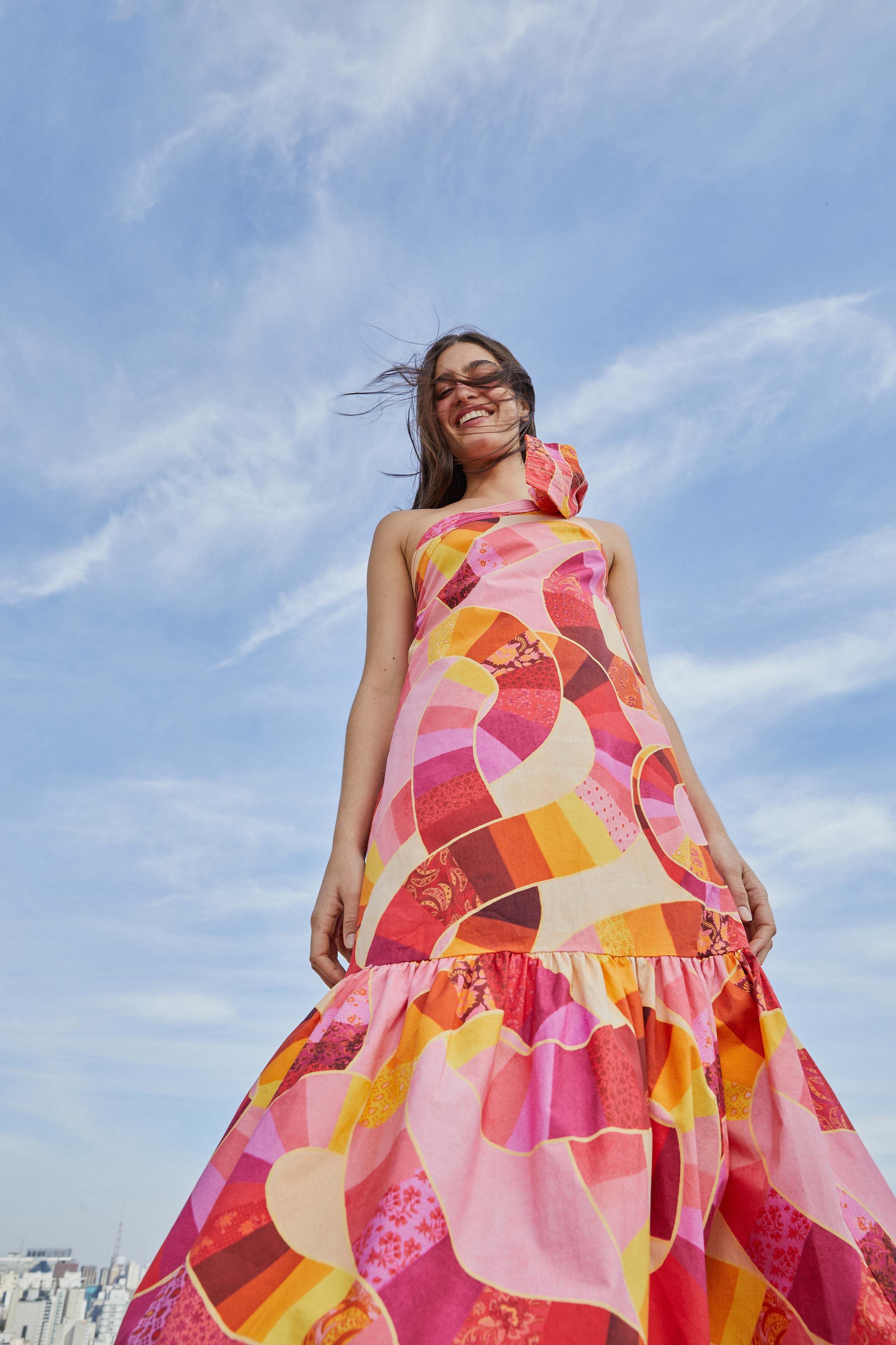 Patch Twirl One Shoulder Maxi Dress sold by FARM Rio product image thumbnail 5