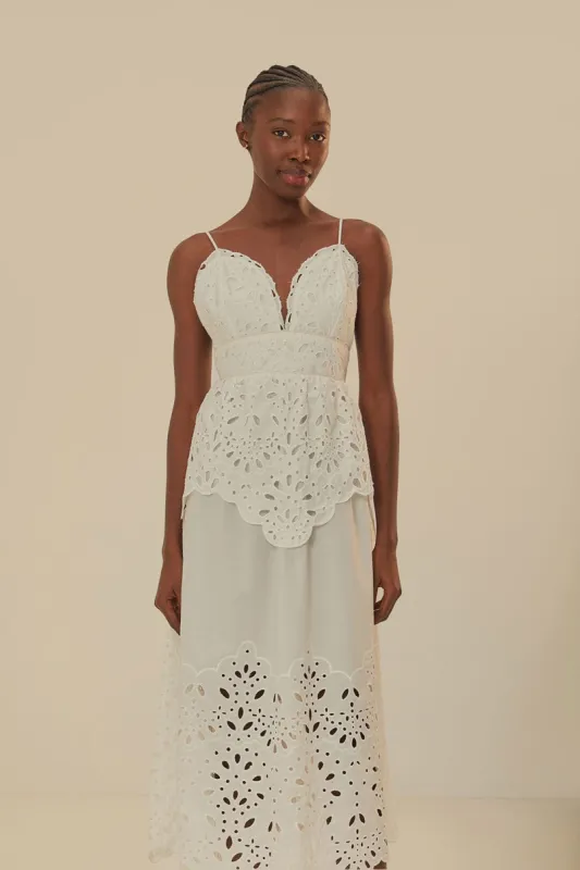 White Laise Sleeveless Maxi Dress sold by FARM Rio