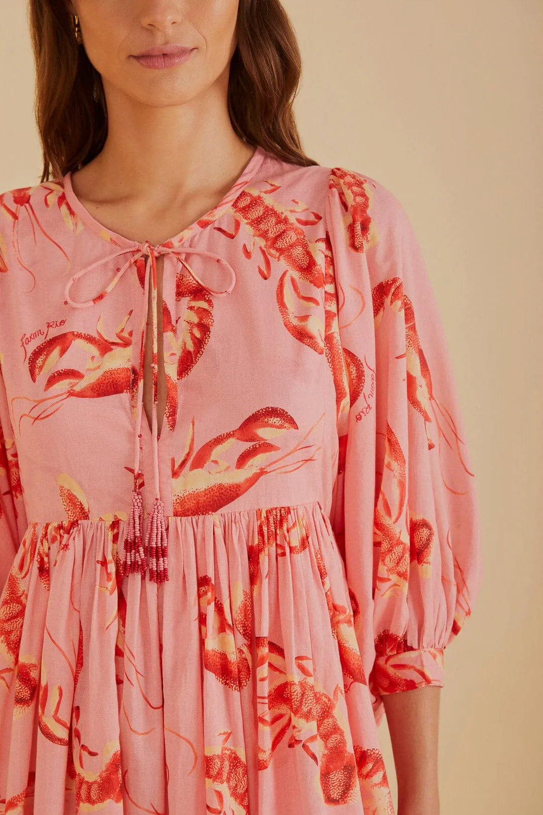 Light Pink Lobsters Dress sold by FARM Rio product image thumbnail 2