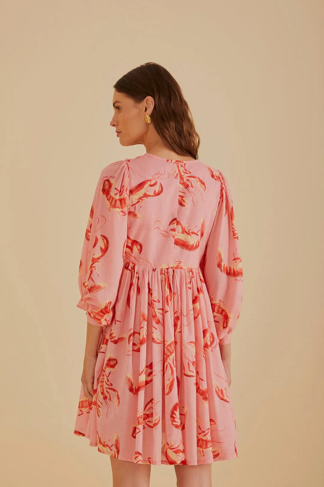 Light Pink Lobsters Dress sold by FARM Rio product image thumbnail 3
