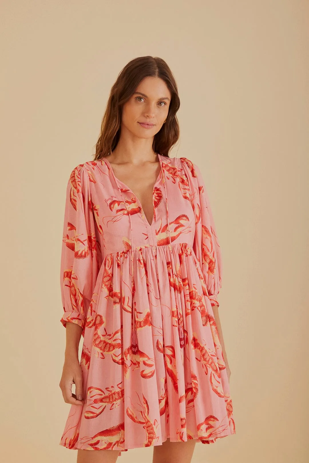 Light Pink Lobsters Dress sold by FARM Rio