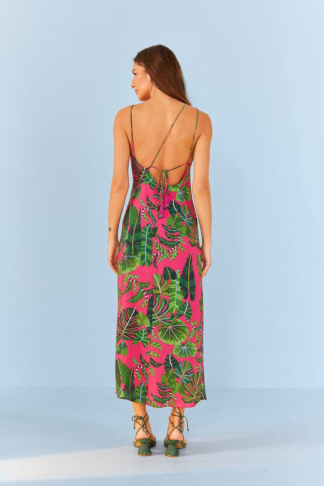 Pink Leaves Midi Dress sold by FARM Rio product image thumbnail 3