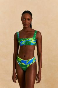 Blue Banana Leaves Bikini Top sold by FARM Rio