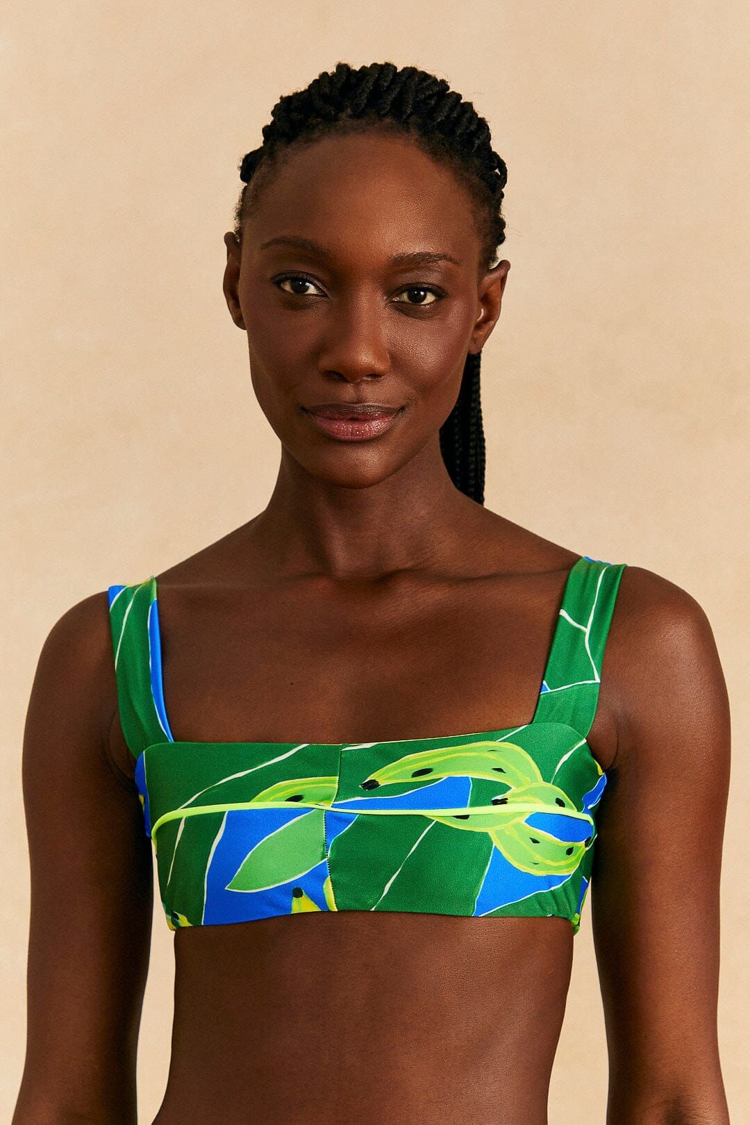 Blue Banana Leaves Bikini Top sold by FARM Rio