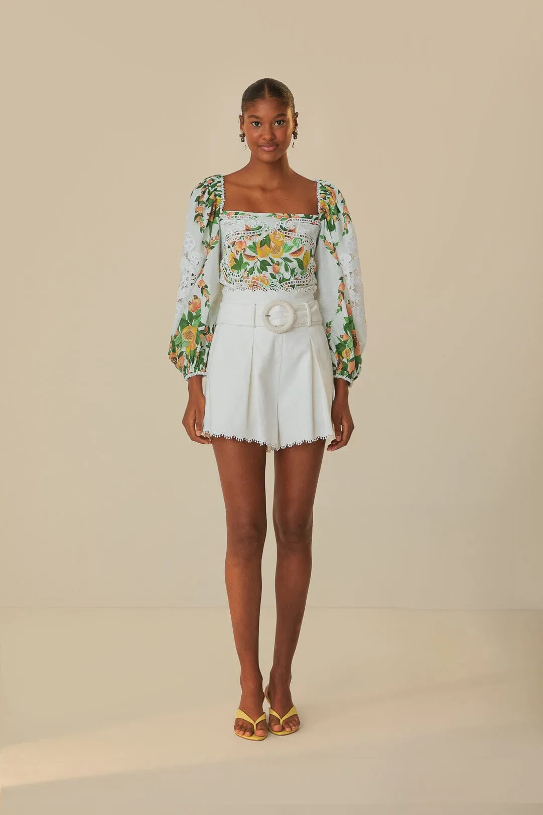 Off-White Papaya Salad Blouse sold by FARM Rio product image thumbnail 2