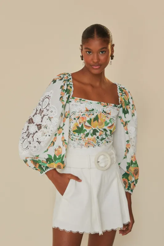 Off-White Papaya Salad Blouse sold by FARM Rio