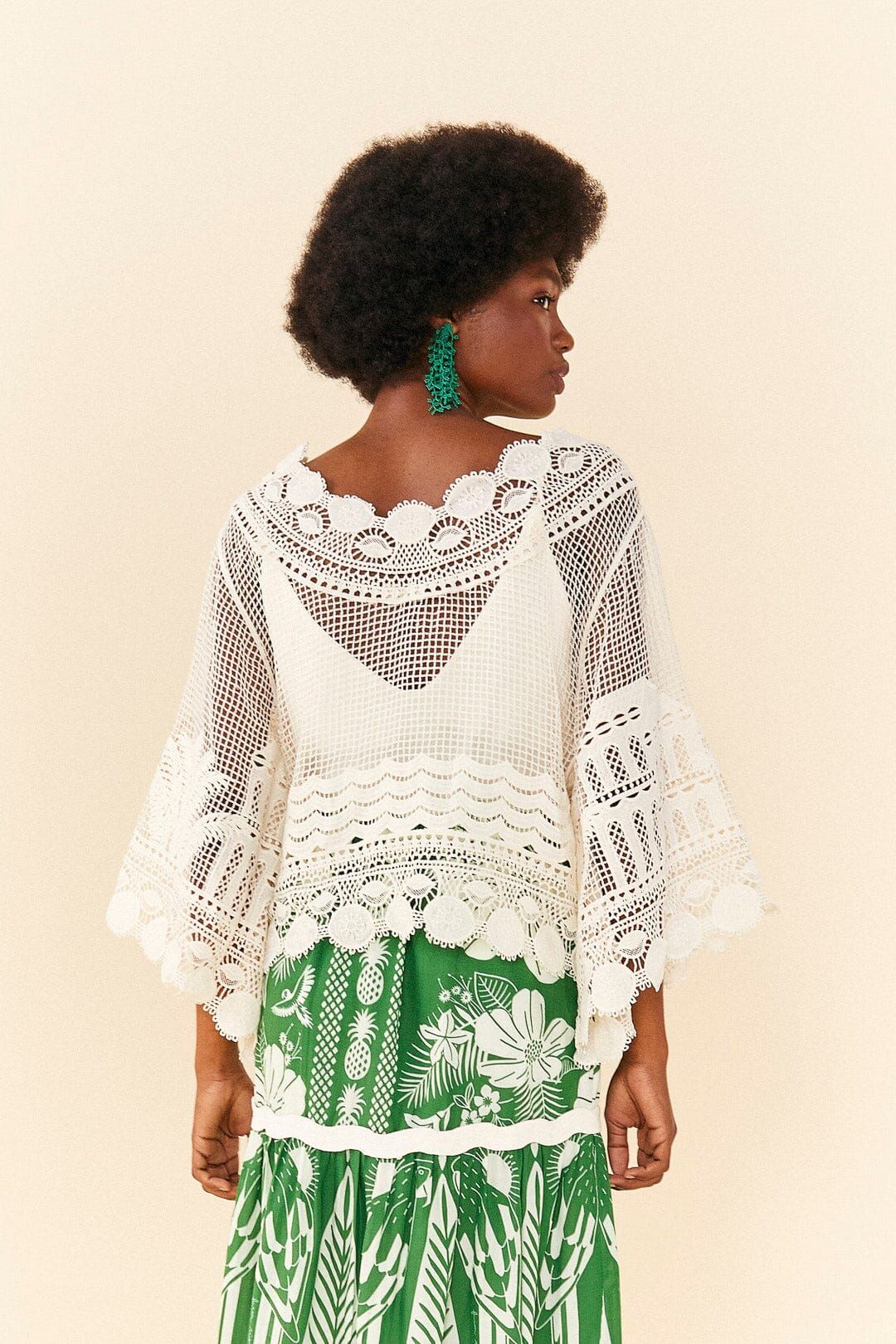 Off-White Morada Boa Guipire Blouse sold by FARM Rio product image thumbnail 2