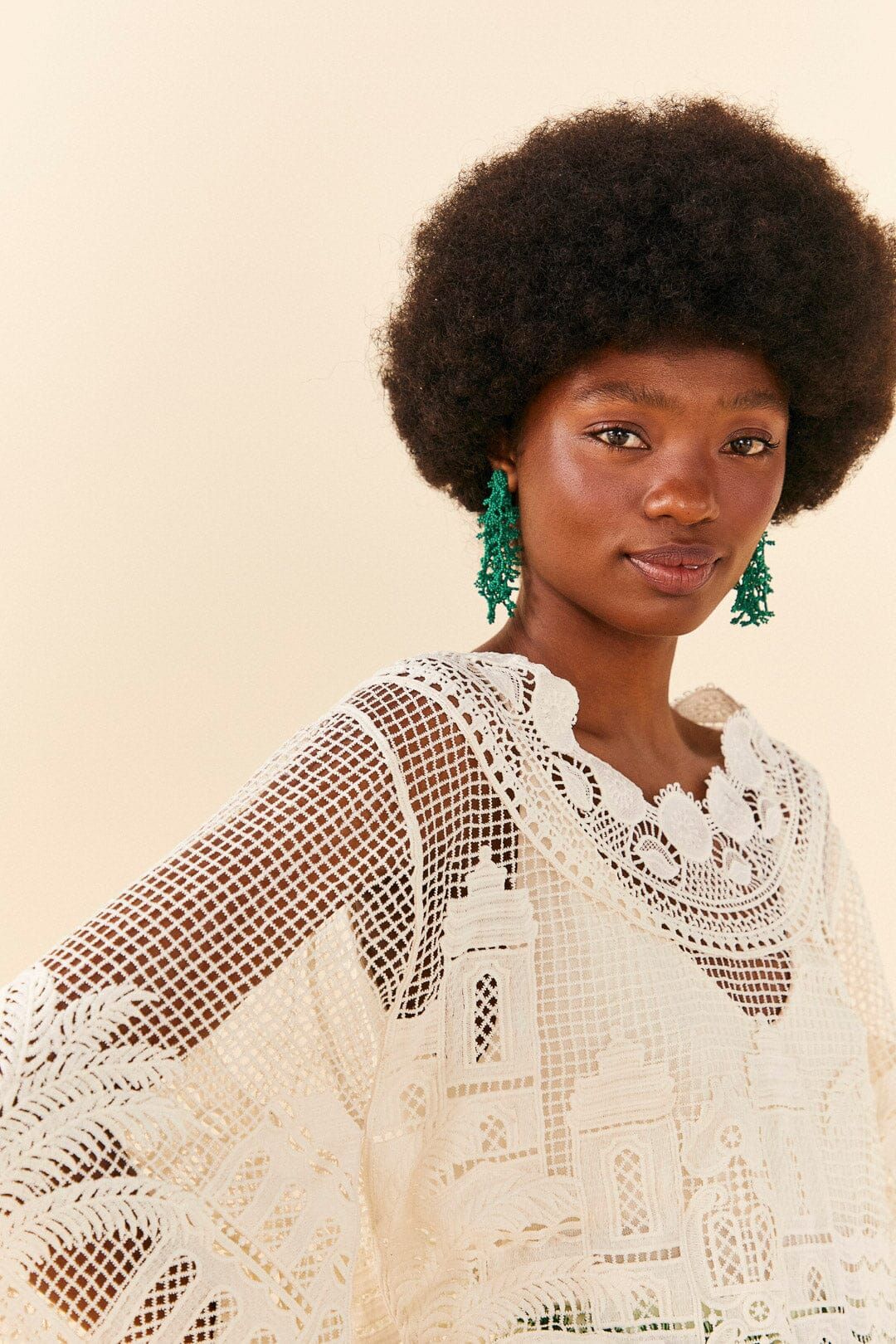 Off-White Morada Boa Guipire Blouse sold by FARM Rio product image thumbnail 3