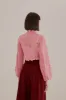 Blush Pink Guipure Long Sleeve Blouse sold by FARM Rio